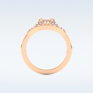 Cluster Wedding Band with 1.51 CT Triangle & Baguette Straight  Cut Moissanite