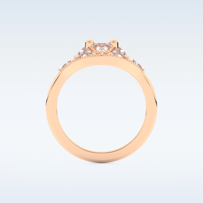 Cluster Wedding Band with 1.51 CT Triangle & Baguette Straight  Cut Moissanite