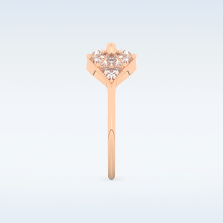 Cluster Wedding Band with 1.51 CT Triangle & Baguette Straight  Cut Moissanite