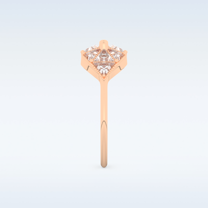 Cluster Wedding Band with 1.51 CT Triangle & Baguette Straight  Cut Moissanite