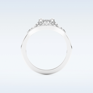 Cluster Wedding Band with 1.51 CT Triangle & Baguette Straight  Cut Moissanite