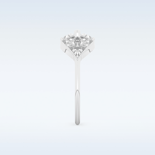 Cluster Wedding Band with 1.51 CT Triangle & Baguette Straight  Cut Moissanite