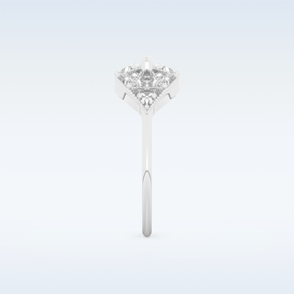 Cluster Wedding Band with 1.51 CT Triangle & Baguette Straight  Cut Moissanite