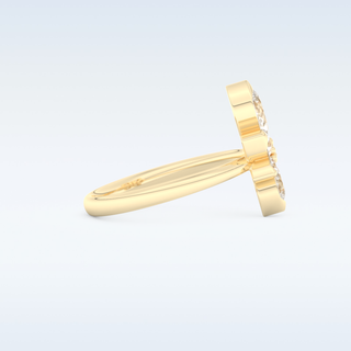 Floral Style Wedding Band with 1.57 CT Pear Cut Moissanite