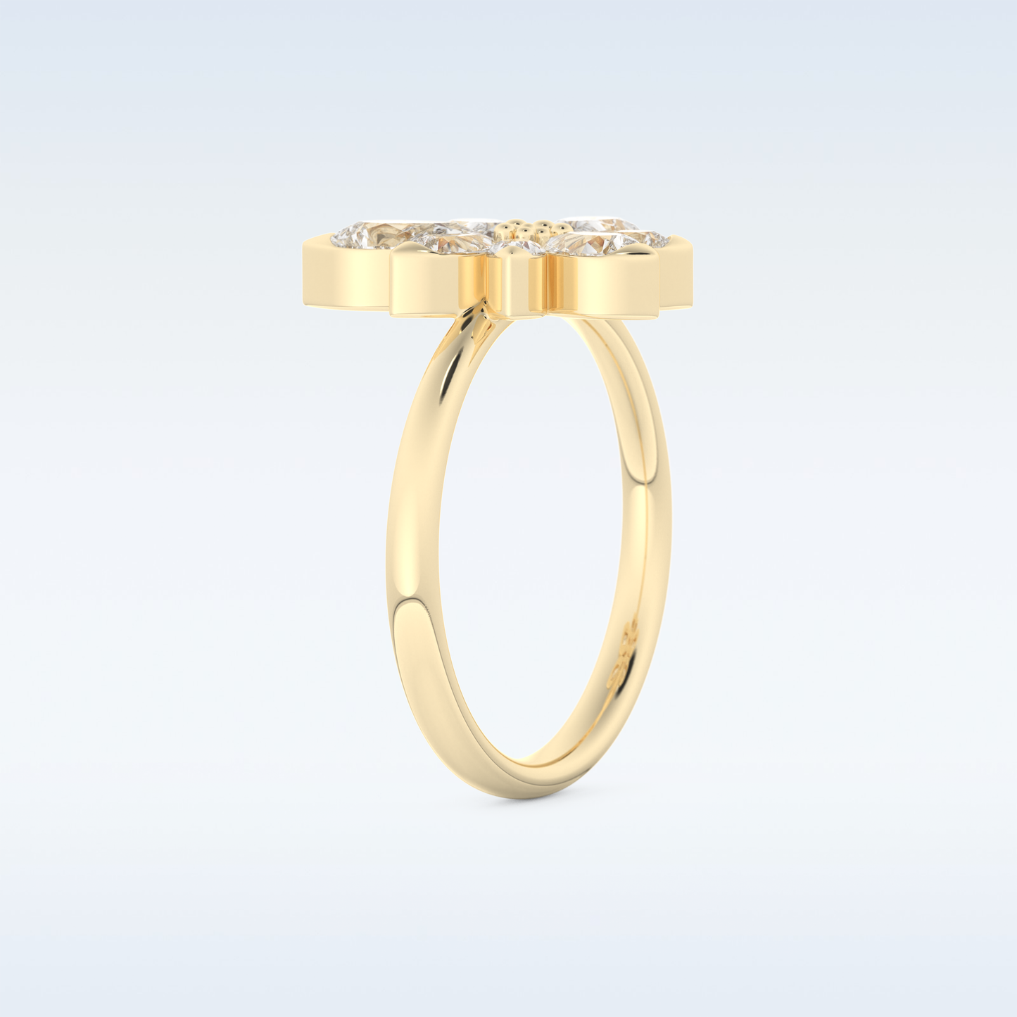 Floral Style Wedding Band with 1.57 CT Pear Cut Moissanite