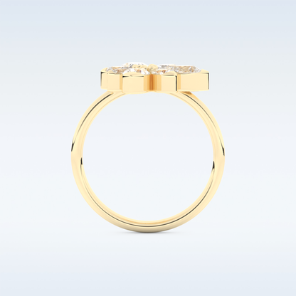 Floral Style Wedding Band with 1.57 CT Pear Cut Moissanite