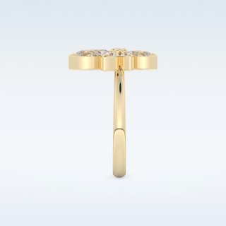 Floral Style Wedding Band with 1.57 CT Pear Cut Moissanite