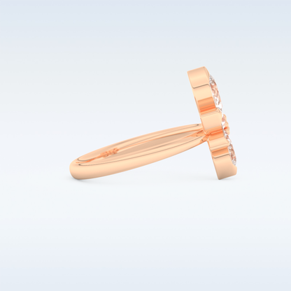 Floral Style Wedding Band with 1.57 CT Pear Cut Moissanite