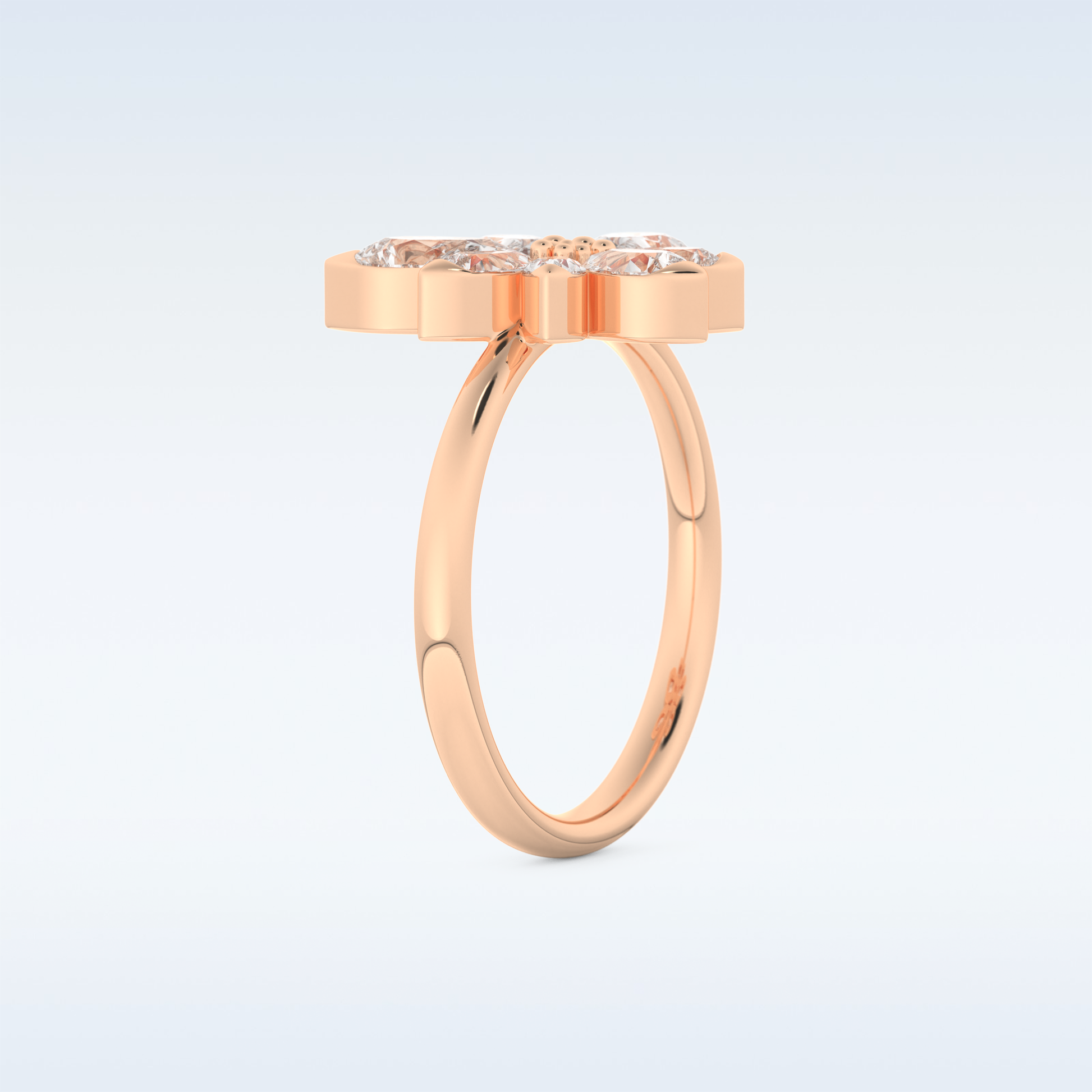 Floral Style Wedding Band with 1.57 CT Pear Cut Moissanite