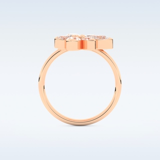 Floral Style Wedding Band with 1.57 CT Pear Cut Moissanite