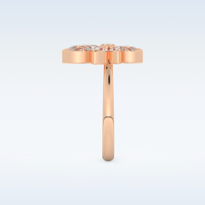 Floral Style Wedding Band with 1.57 CT Pear Cut Moissanite