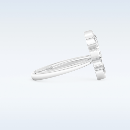 Floral Style Wedding Band with 1.57 CT Pear Cut Moissanite