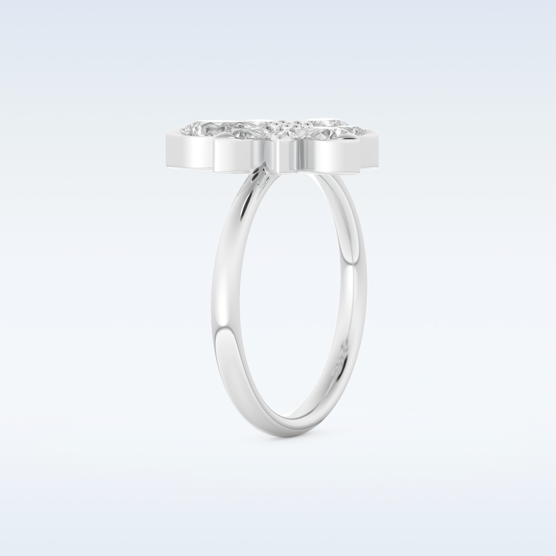 Floral Style Wedding Band with 1.57 CT Pear Cut Moissanite