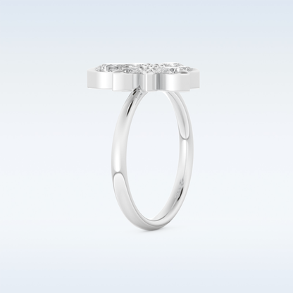 Floral Style Wedding Band with 1.57 CT Pear Cut Moissanite