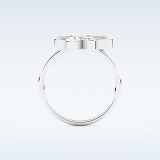 Floral Style Wedding Band with 1.57 CT Pear Cut Moissanite