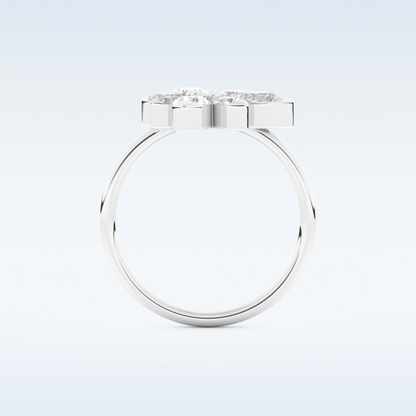 Floral Style Wedding Band with 1.57 CT Pear Cut Moissanite