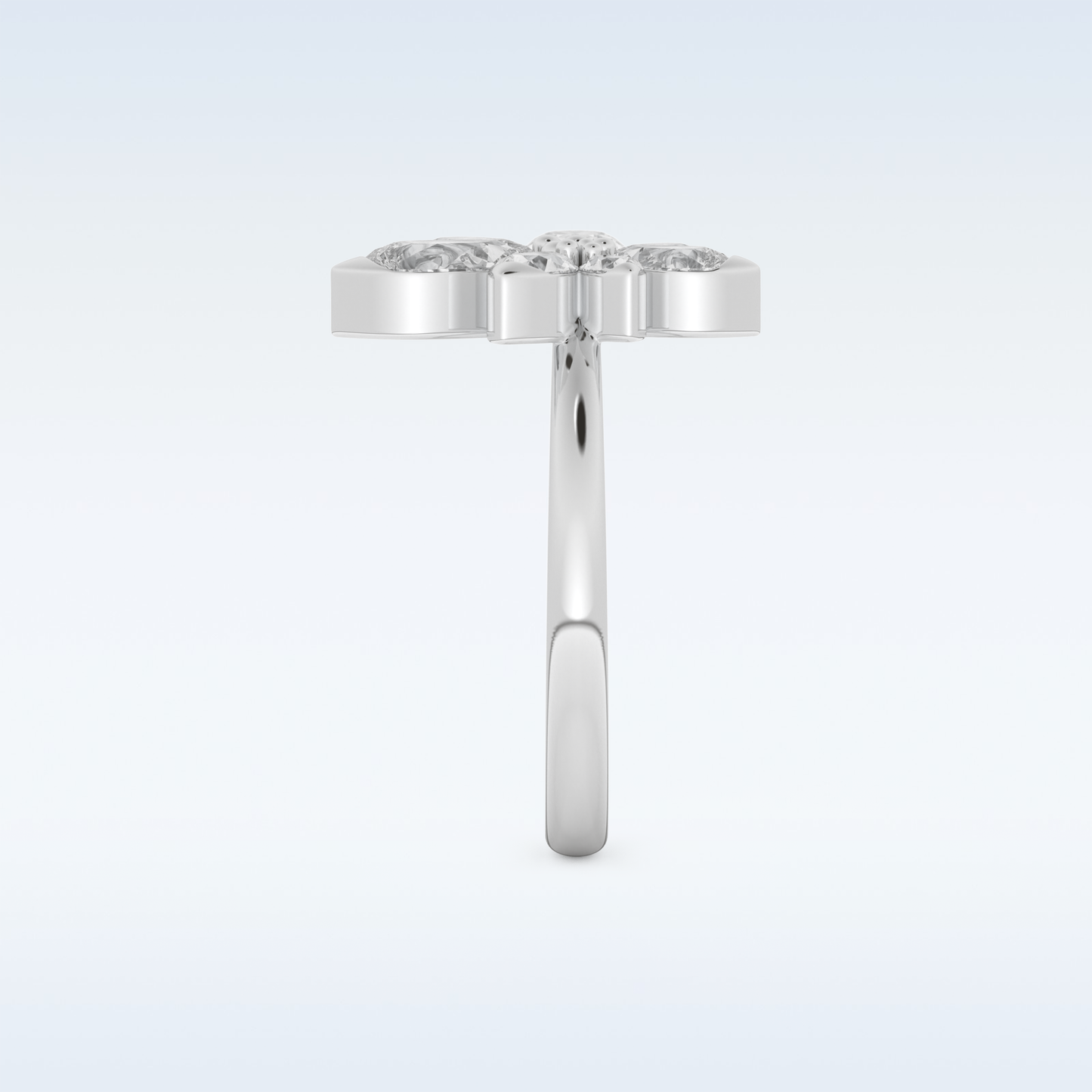 Floral Style Wedding Band with 1.57 CT Pear Cut Moissanite