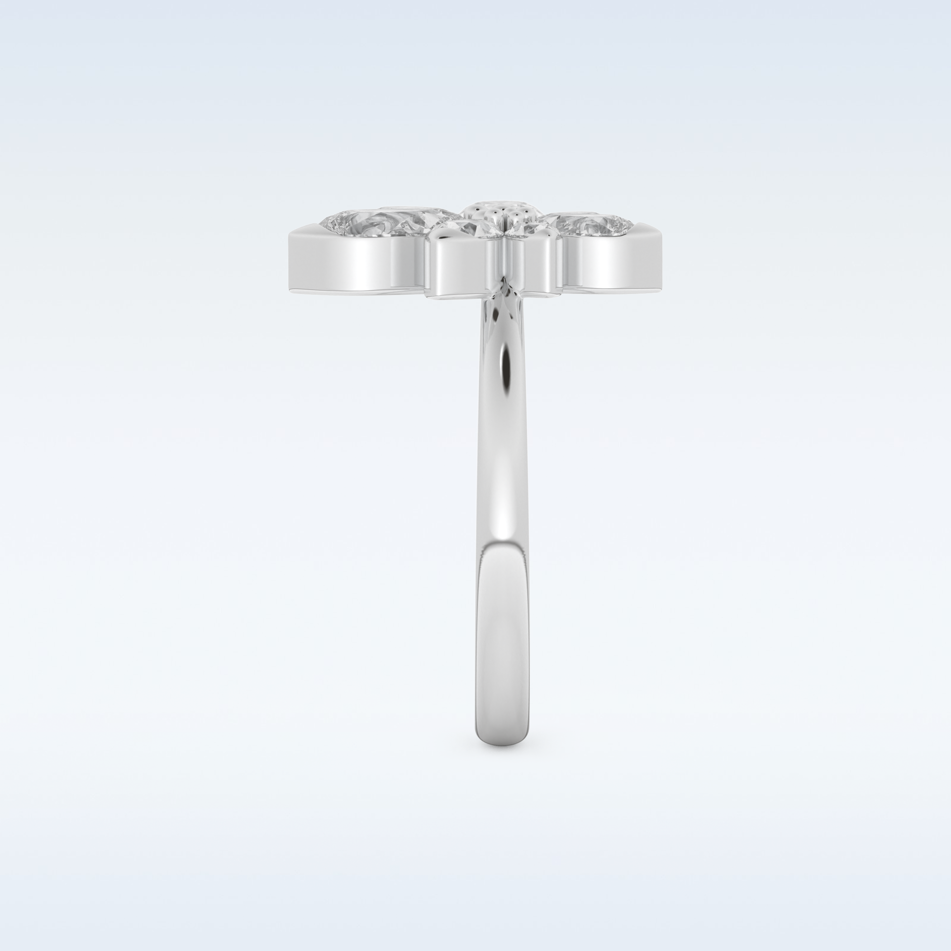 Floral Style Wedding Band with 1.57 CT Pear Cut Moissanite