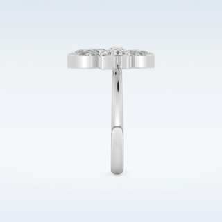 Floral Style Wedding Band with 1.57 CT Pear Cut Moissanite