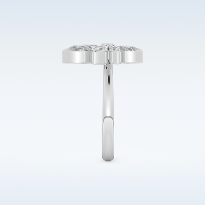 Floral Style Wedding Band with 1.57 CT Pear Cut Moissanite