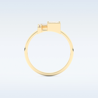 Geometric Wedding Band with 1.0 CT Round, Emerald & Baguette Cut Moissanite