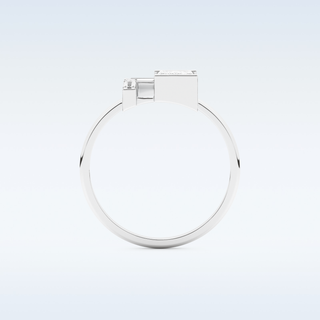 Geometric Wedding Band with 1.0 CT Round, Emerald & Baguette Cut Moissanite