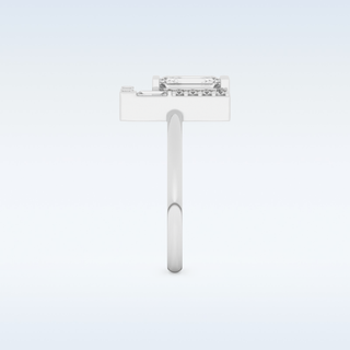 Geometric Wedding Band with 1.0 CT Round, Emerald & Baguette Cut Moissanite