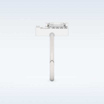 Geometric Wedding Band with 1.0 CT Round, Emerald & Baguette Cut Moissanite