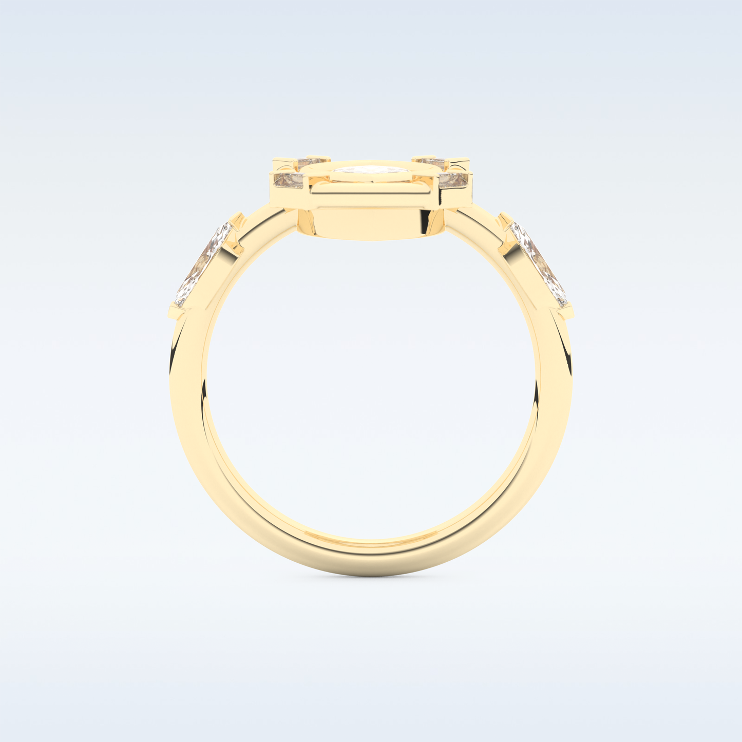 0.88 CT Bezel & Dainty Engagement Ring Featuring Marquise Moissanite