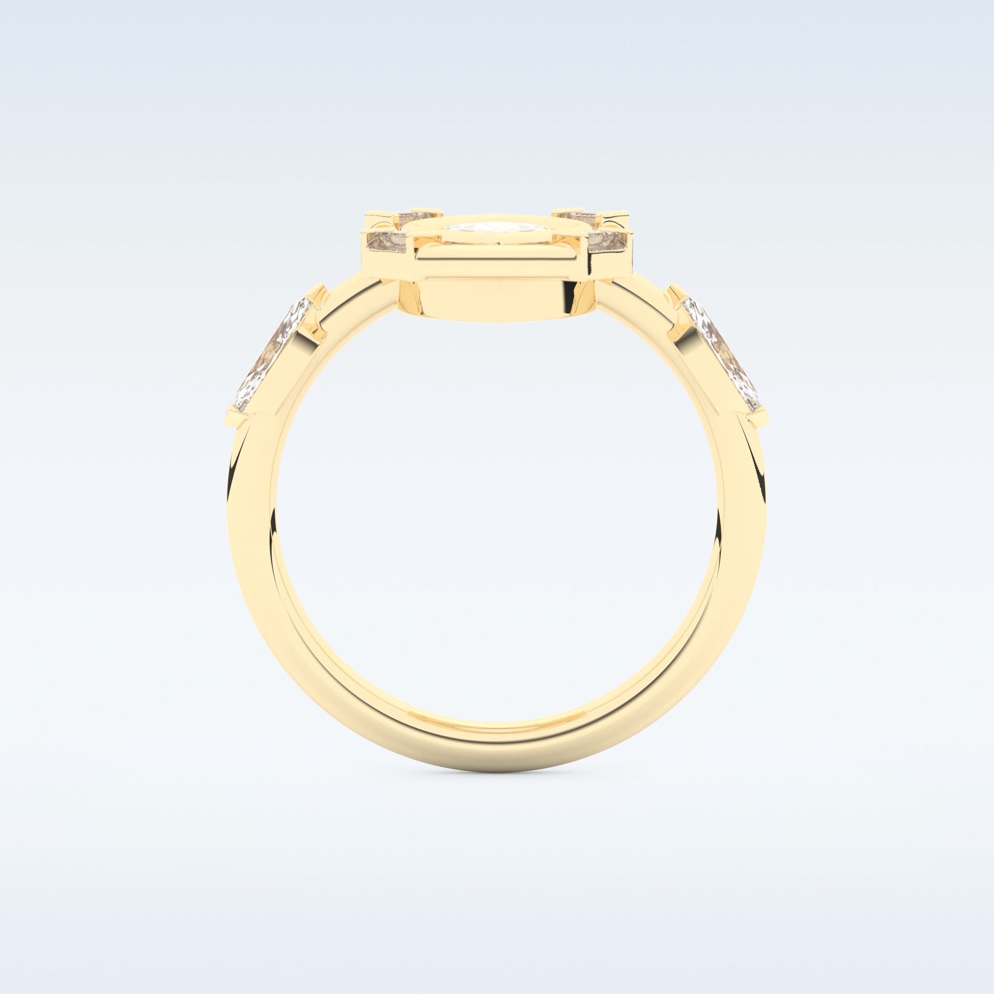 0.88 CT Bezel & Dainty Engagement Ring Featuring Marquise Moissanite