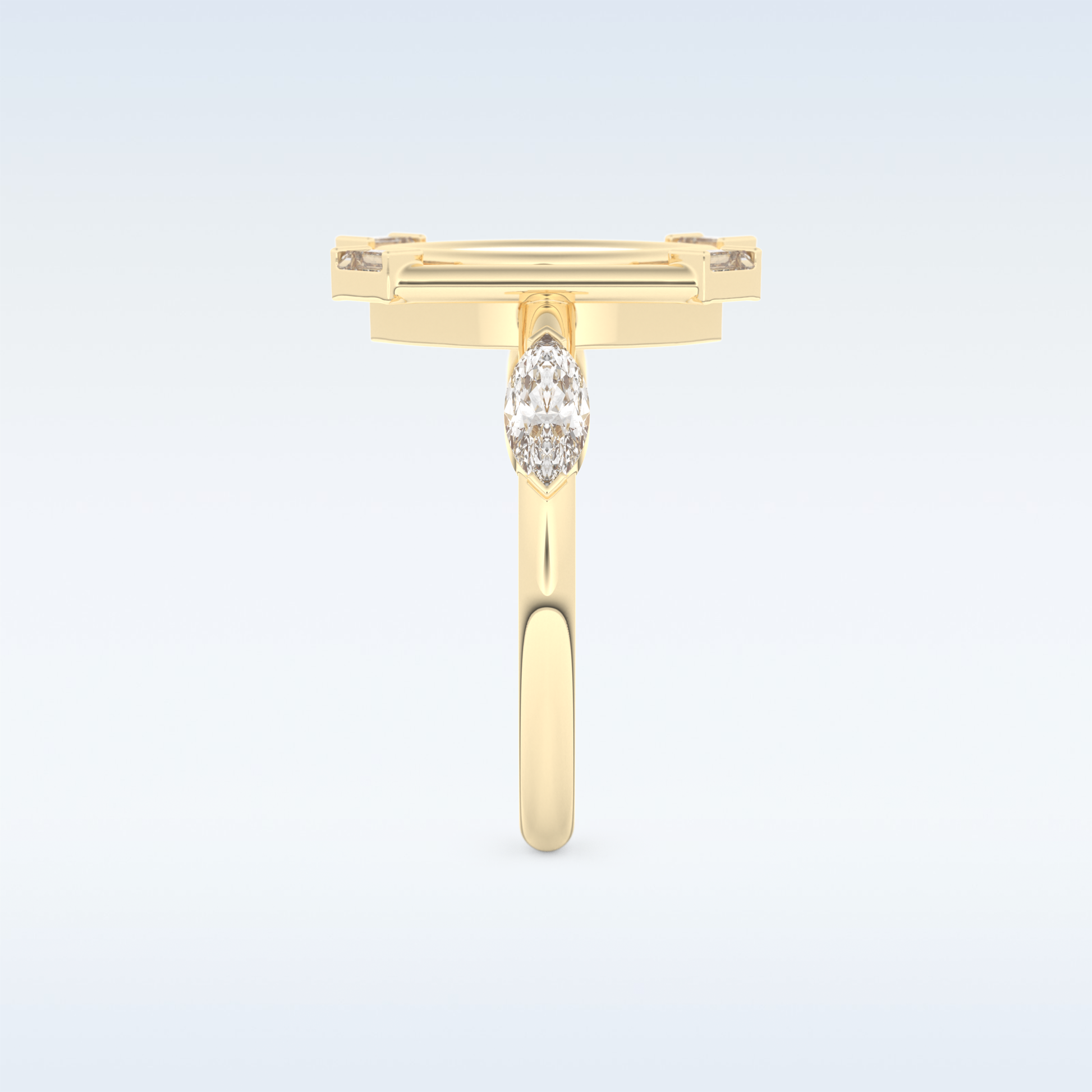 0.88 CT Bezel & Dainty Engagement Ring Featuring Marquise Moissanite