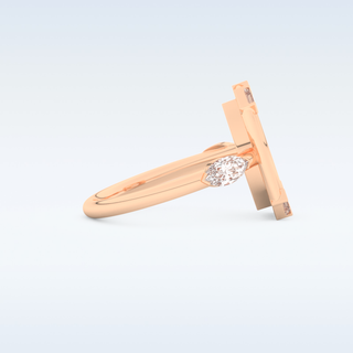 0.88 CT Bezel & Dainty Engagement Ring Featuring Marquise Moissanite