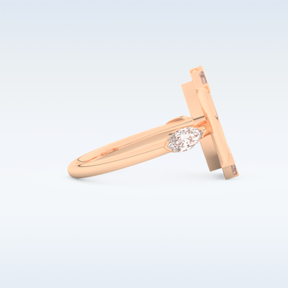 0.88 CT Bezel & Dainty Engagement Ring Featuring Marquise Moissanite