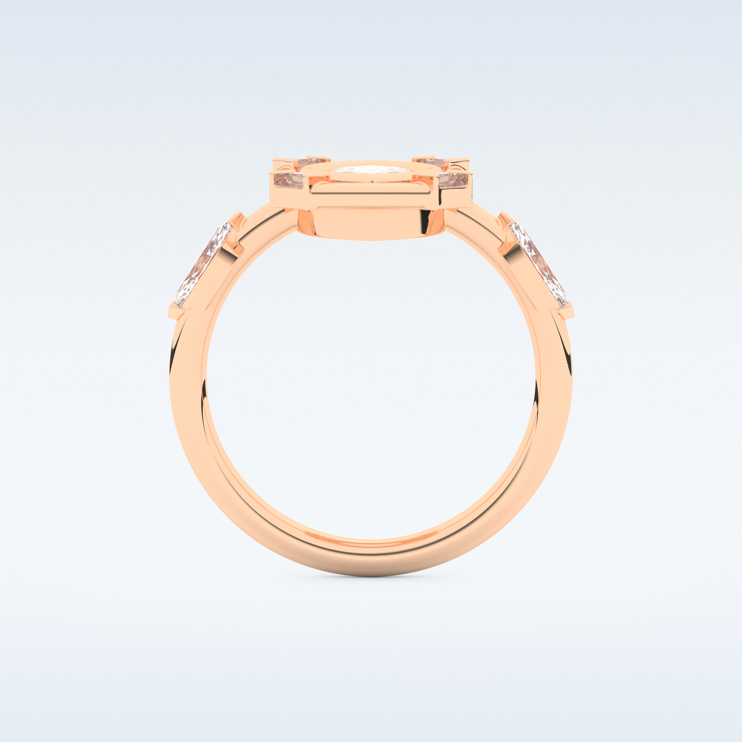 0.88 CT Bezel & Dainty Engagement Ring Featuring Marquise Moissanite