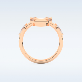 0.88 CT Bezel & Dainty Engagement Ring Featuring Marquise Moissanite