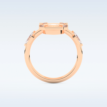 0.88 CT Bezel & Dainty Engagement Ring Featuring Marquise Moissanite