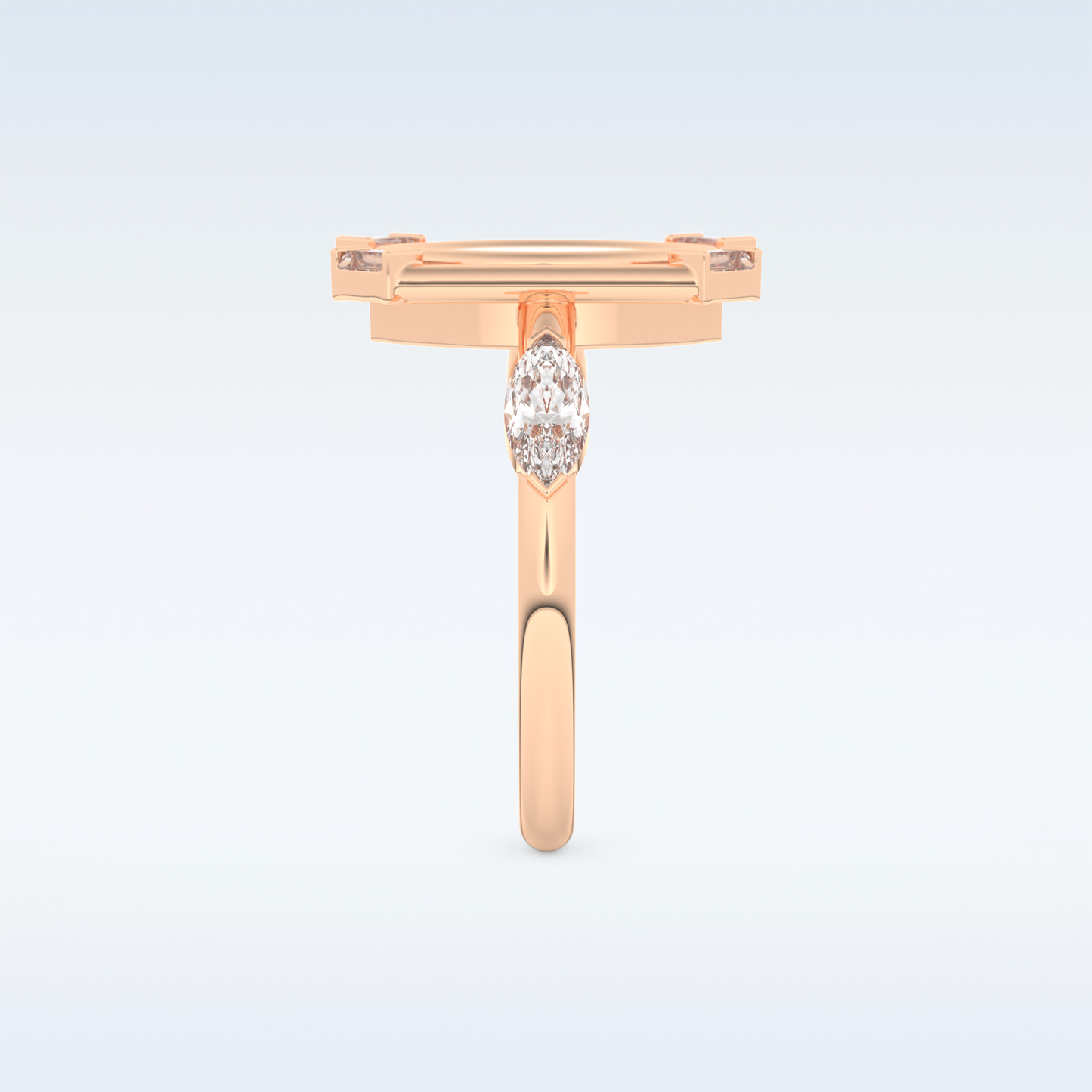 0.88 CT Bezel & Dainty Engagement Ring Featuring Marquise Moissanite