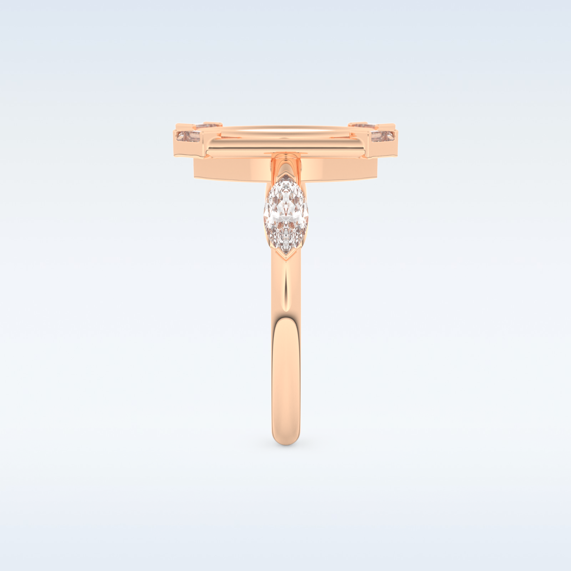 0.88 CT Bezel & Dainty Engagement Ring Featuring Marquise Moissanite