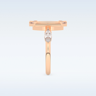 0.88 CT Bezel & Dainty Engagement Ring Featuring Marquise Moissanite