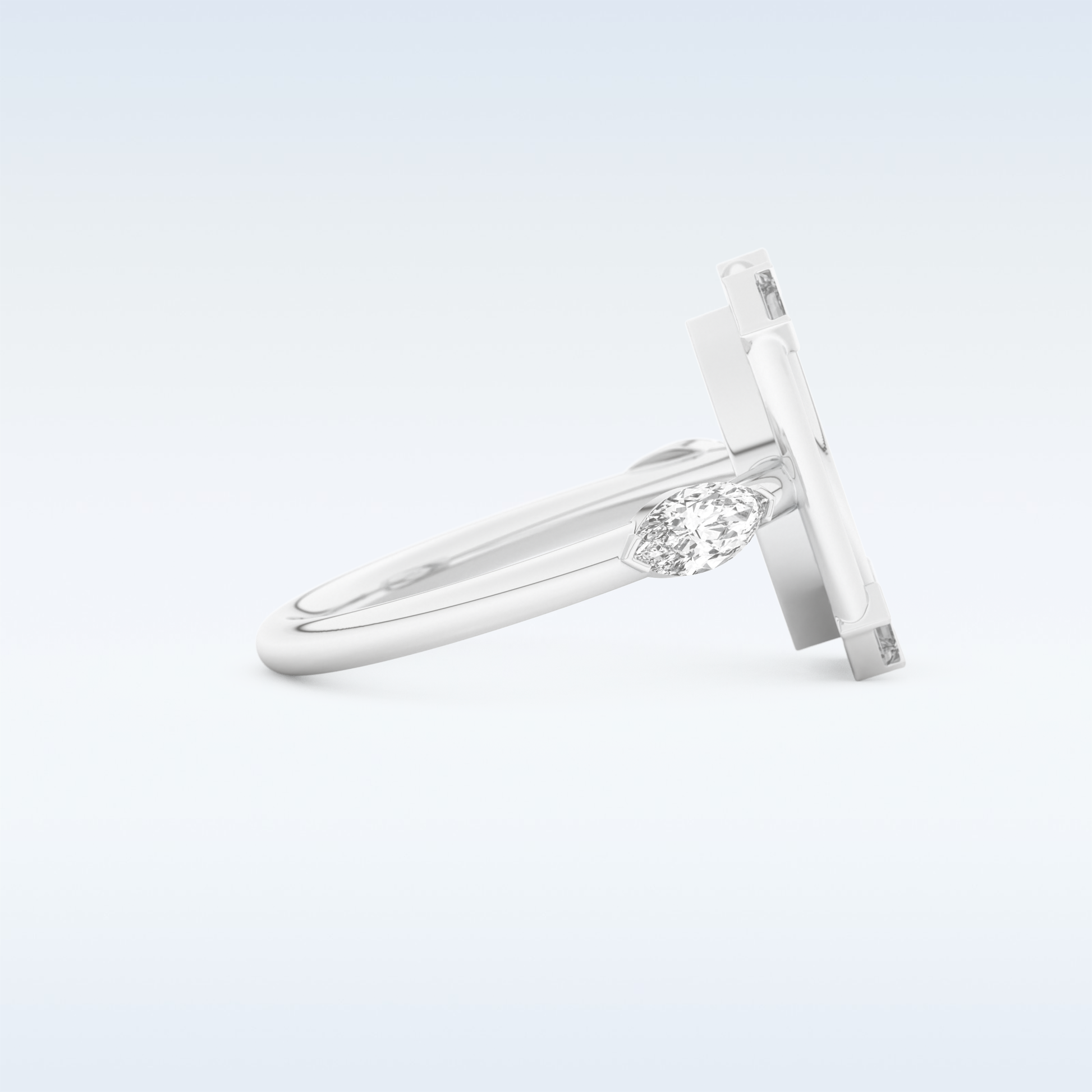 0.88 CT Bezel & Dainty Engagement Ring Featuring Marquise Moissanite