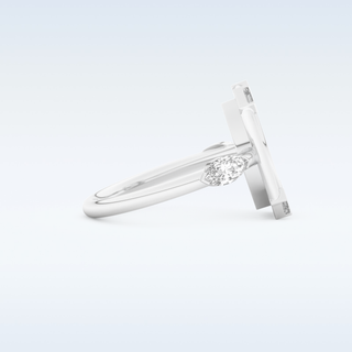 0.88 CT Bezel & Dainty Engagement Ring Featuring Marquise Moissanite