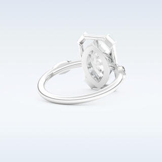 0.88 CT Bezel & Dainty Engagement Ring Featuring Marquise Moissanite