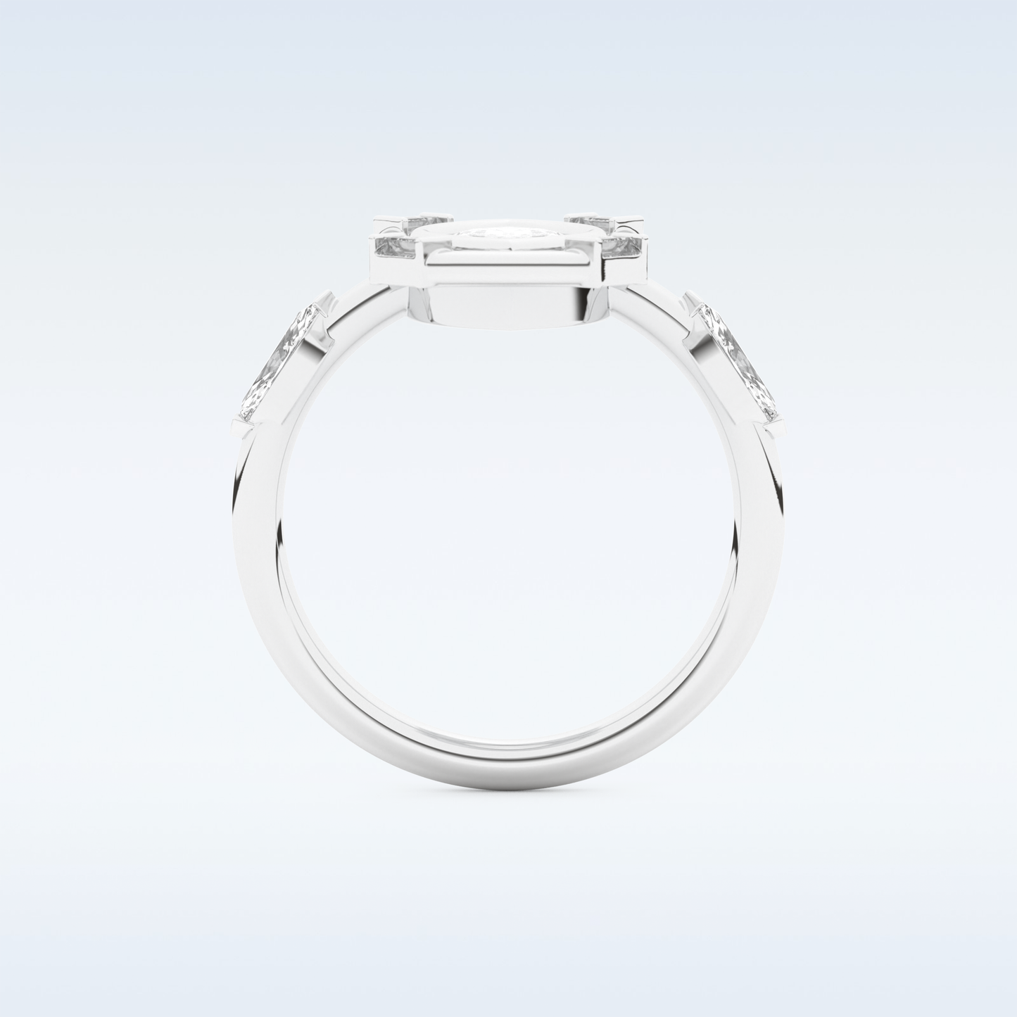 0.88 CT Bezel & Dainty Engagement Ring Featuring Marquise Moissanite