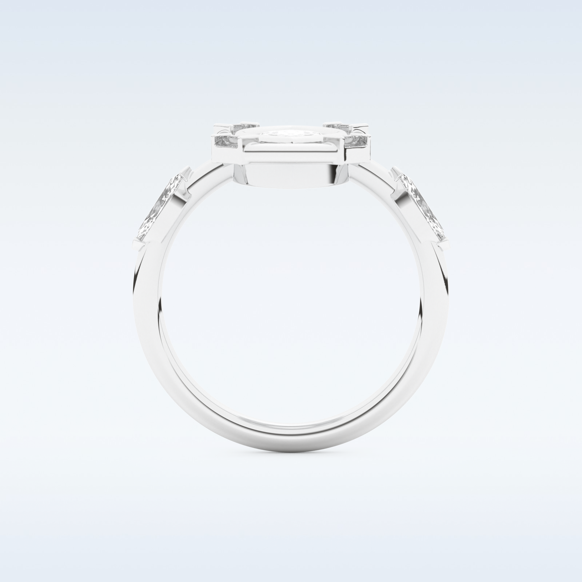 0.88 CT Bezel & Dainty Engagement Ring Featuring Marquise Moissanite