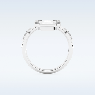 0.88 CT Bezel & Dainty Engagement Ring Featuring Marquise Moissanite