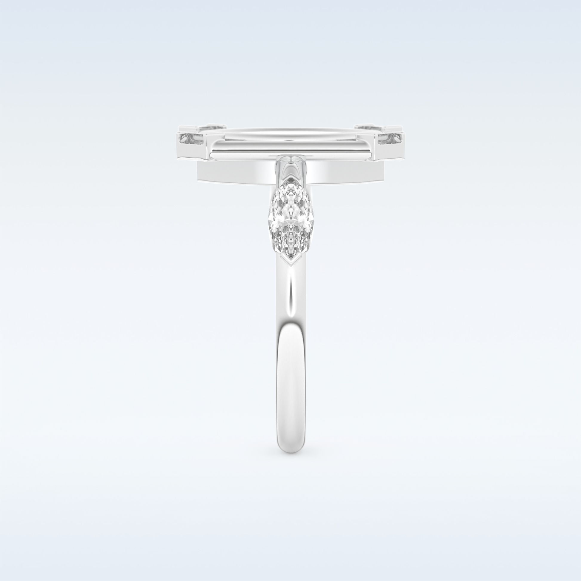 0.88 CT Bezel & Dainty Engagement Ring Featuring Marquise Moissanite