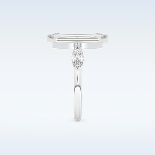 0.88 CT Bezel & Dainty Engagement Ring Featuring Marquise Moissanite