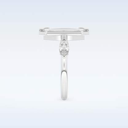 0.88 CT Bezel & Dainty Engagement Ring Featuring Marquise Moissanite