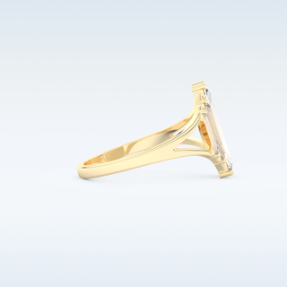 Moissanite Bridal Set – 1 CT Baguette Straight Cut Engagement Ring with Matching Band