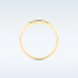 Moissanite Bridal Set – 1 CT Baguette Straight Cut Engagement Ring with Matching Band